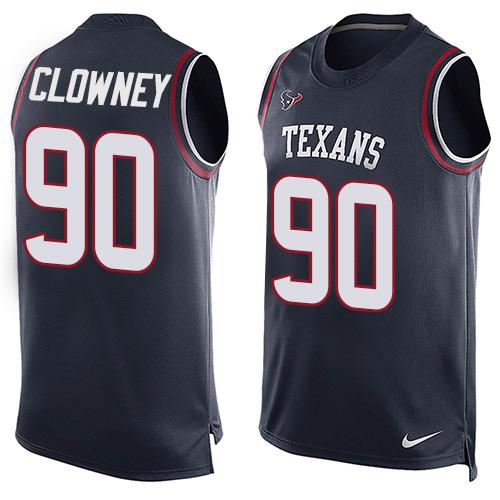 Nike Texans #90 Jadeveon Clowney Navy Blue Team Color Men's Stitched NFL Limited Tank Top Jersey - Click Image to Close